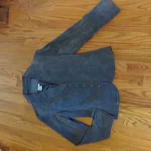 Beautiful Gray Suede Leather Blazer Size Medium